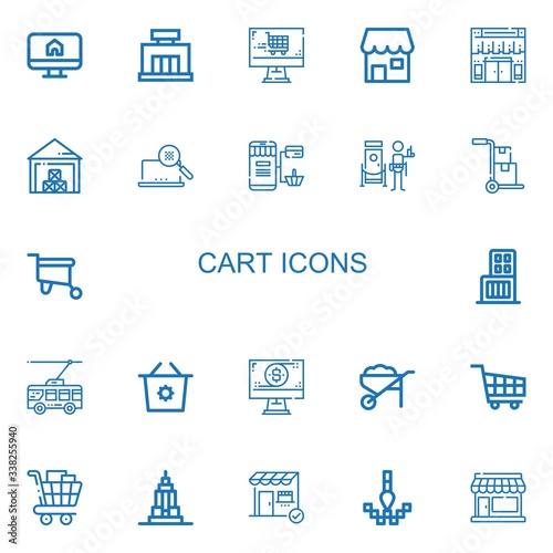 Editable 22 cart icons for web and mobile