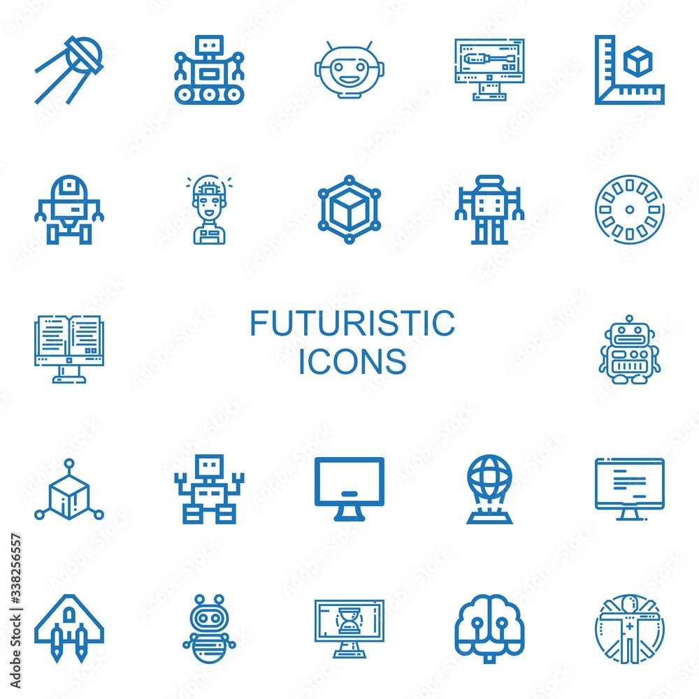 Editable 22 futuristic icons for web and mobile