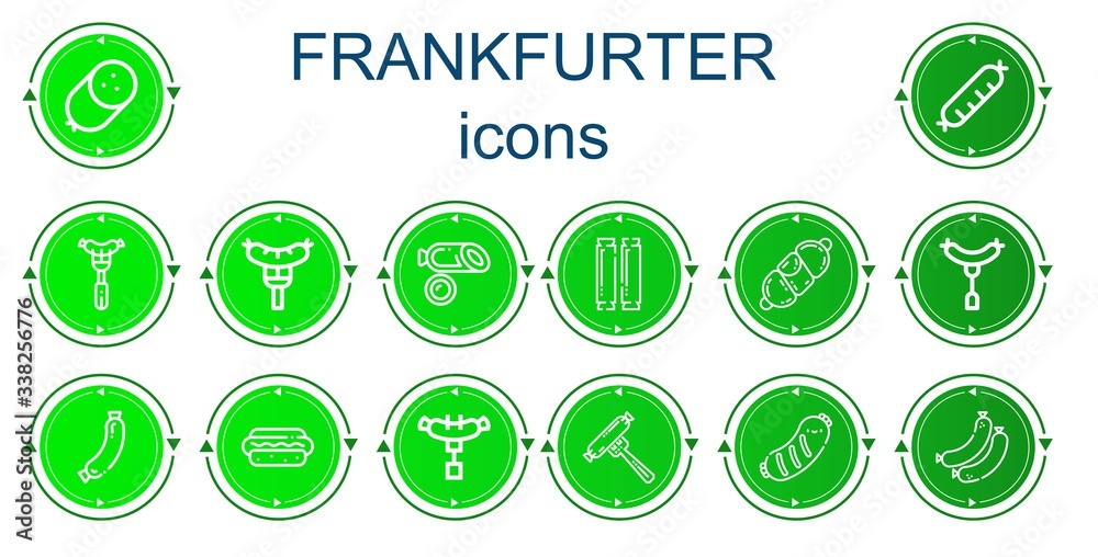 Editable 14 frankfurter icons for web and mobile Editable 14 frankfurter icons for web and mobile