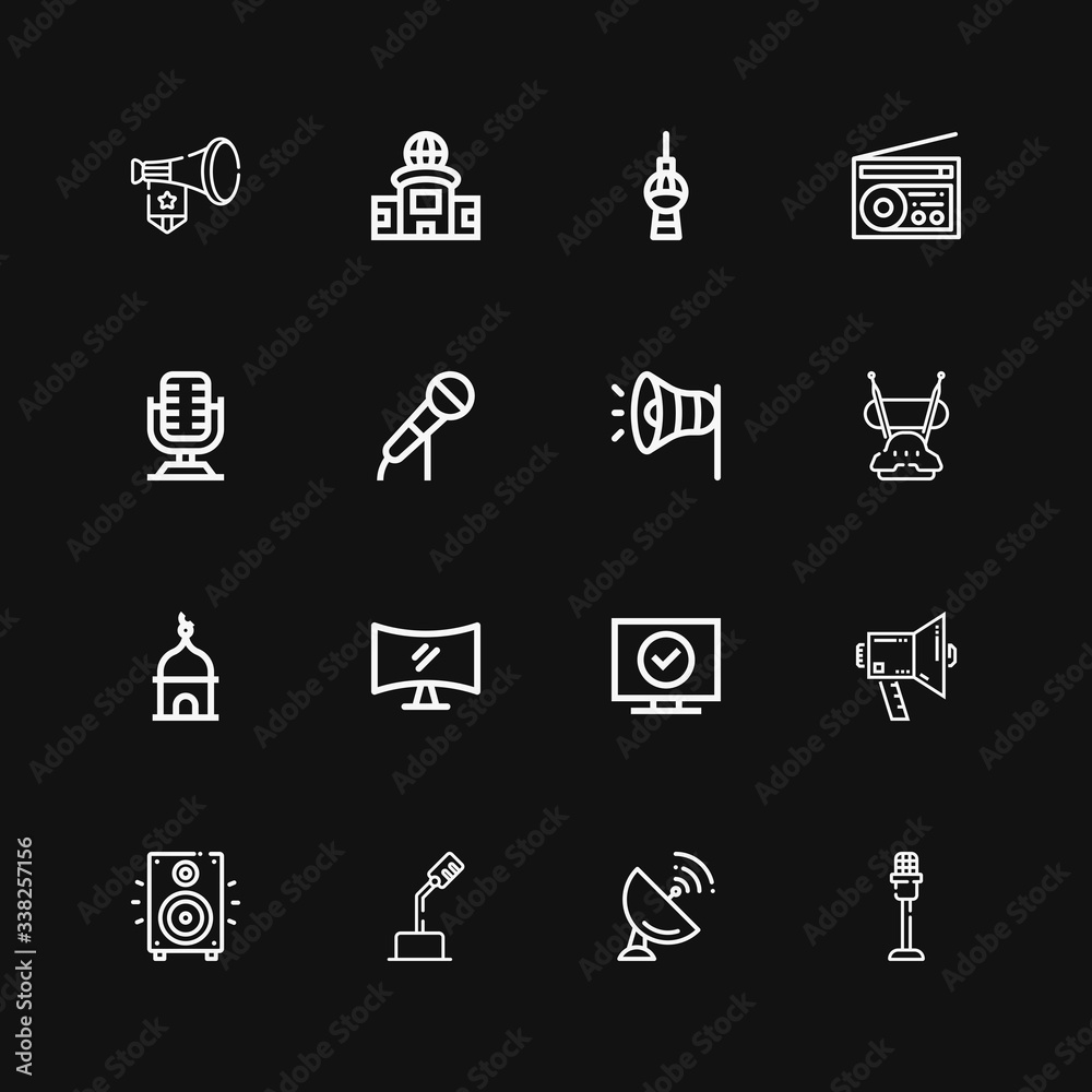 Editable 16 broadcast icons for web and mobile Editable 16 broadcast icons for web and mobile