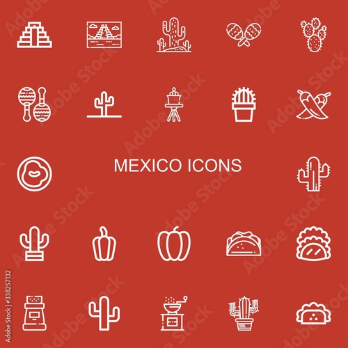 Editable 22 mexico icons for web and mobile