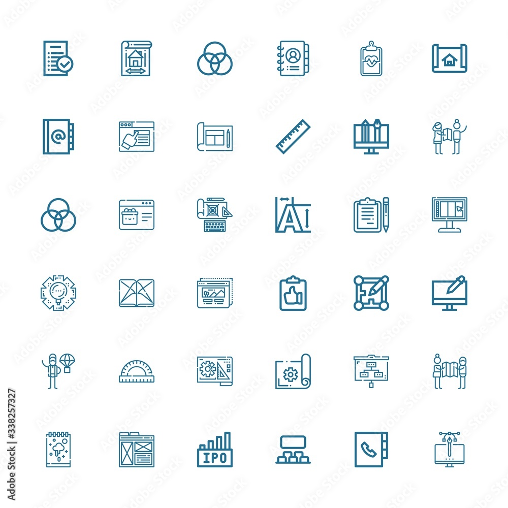 Editable 36 project icons for web and mobile