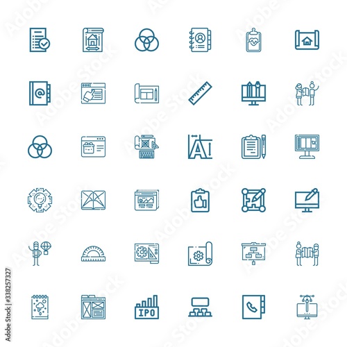 Editable 36 project icons for web and mobile