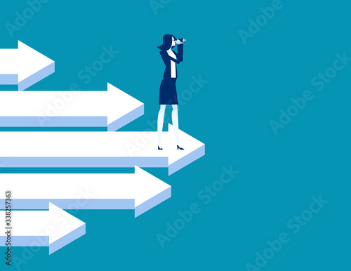 Business leadership with arrows symbol