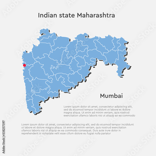 India country map and state Maharashtra template
