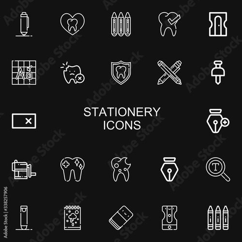 Editable 22 stationery icons for web and mobile