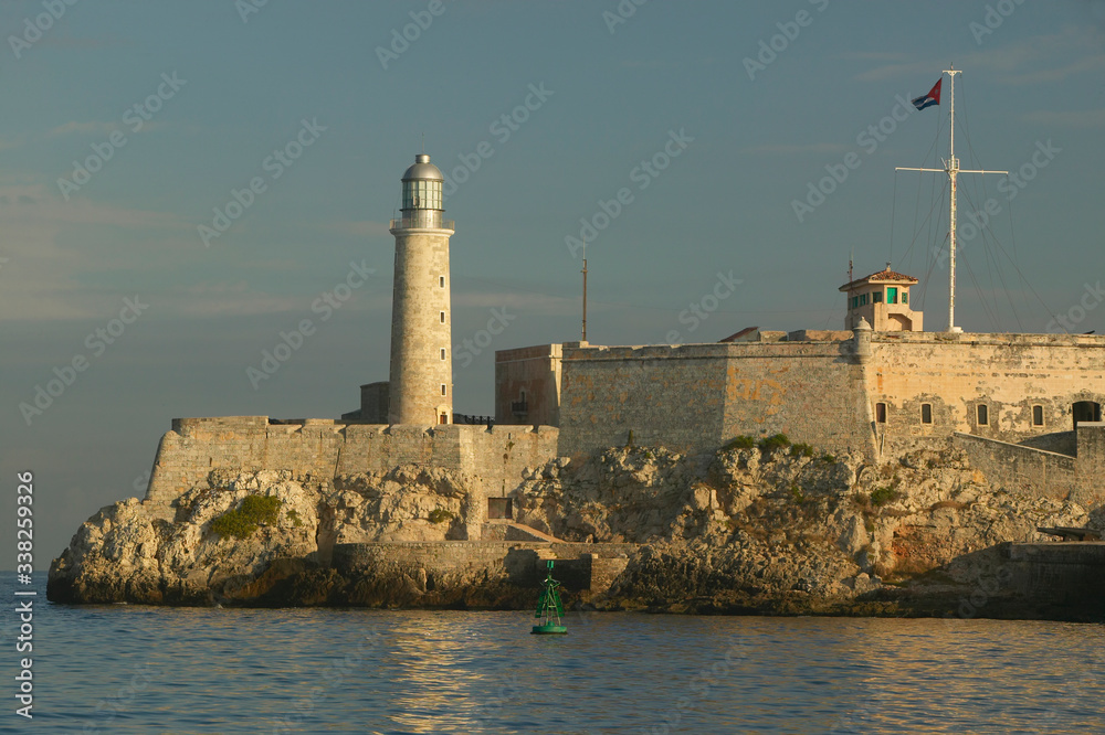 Lighthouse at Castillo del Morro, El Morro Fort, across the Havana channel, Cuba