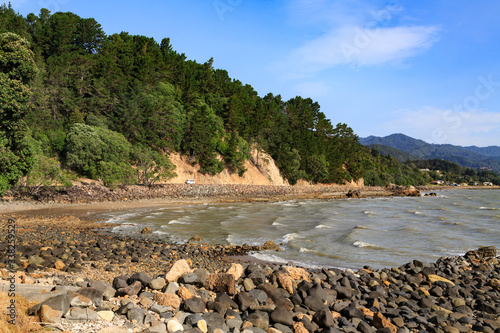 Wallpaper Mural Coastline of the western Coromandel Peninsula, New Zealand. Tall trees, coastal hills and rocky beaches near the small settlement of Ruamahunga Torontodigital.ca