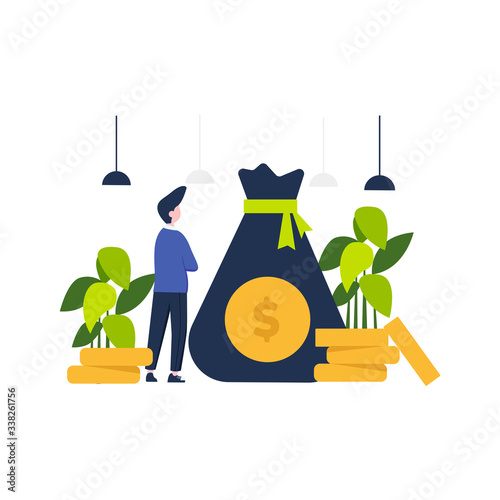 people invest in stocks and assets vector illustration, suitable for landing page, ui, website, mobile app, editorial, poster, flyer, article, and banner