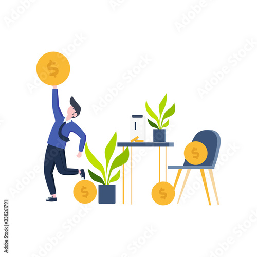people invest in stocks and assets vector illustration, suitable for landing page, ui, website, mobile app, editorial, poster, flyer, article, and banner