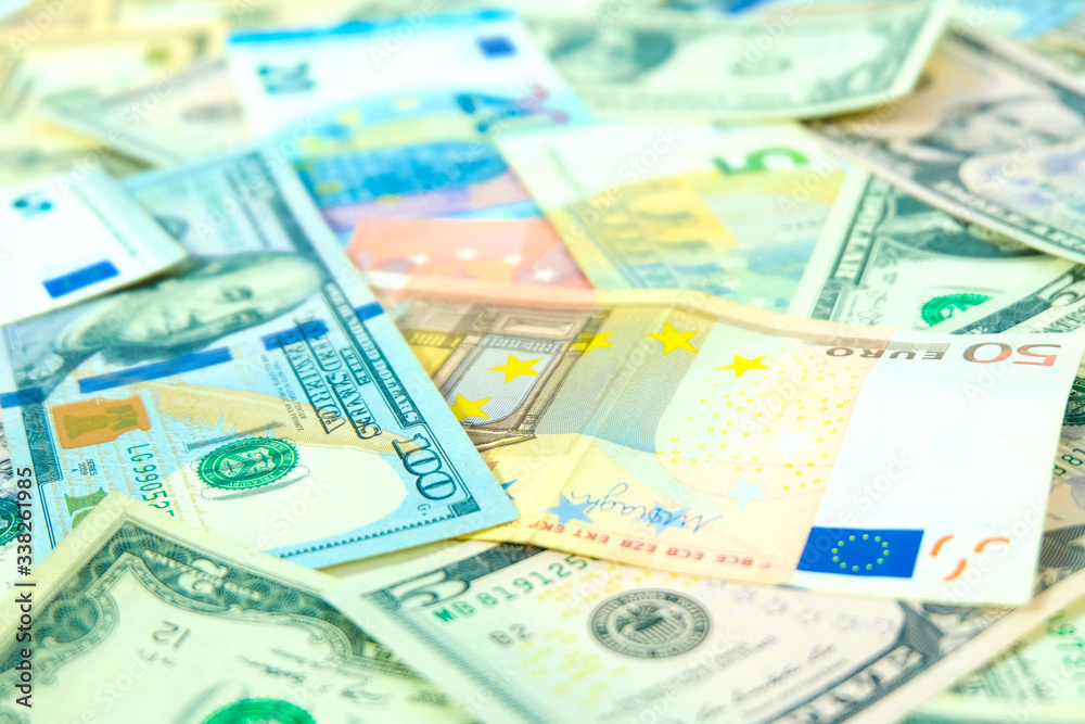 Money euro, dollar, USA, Hong Kong, China, currency exchange concept Money euro, dollar, USA, Hong Kong, China, currency exchange concept
