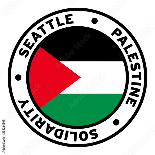 Round Seattle Palestine Solidarity Flag Clipart