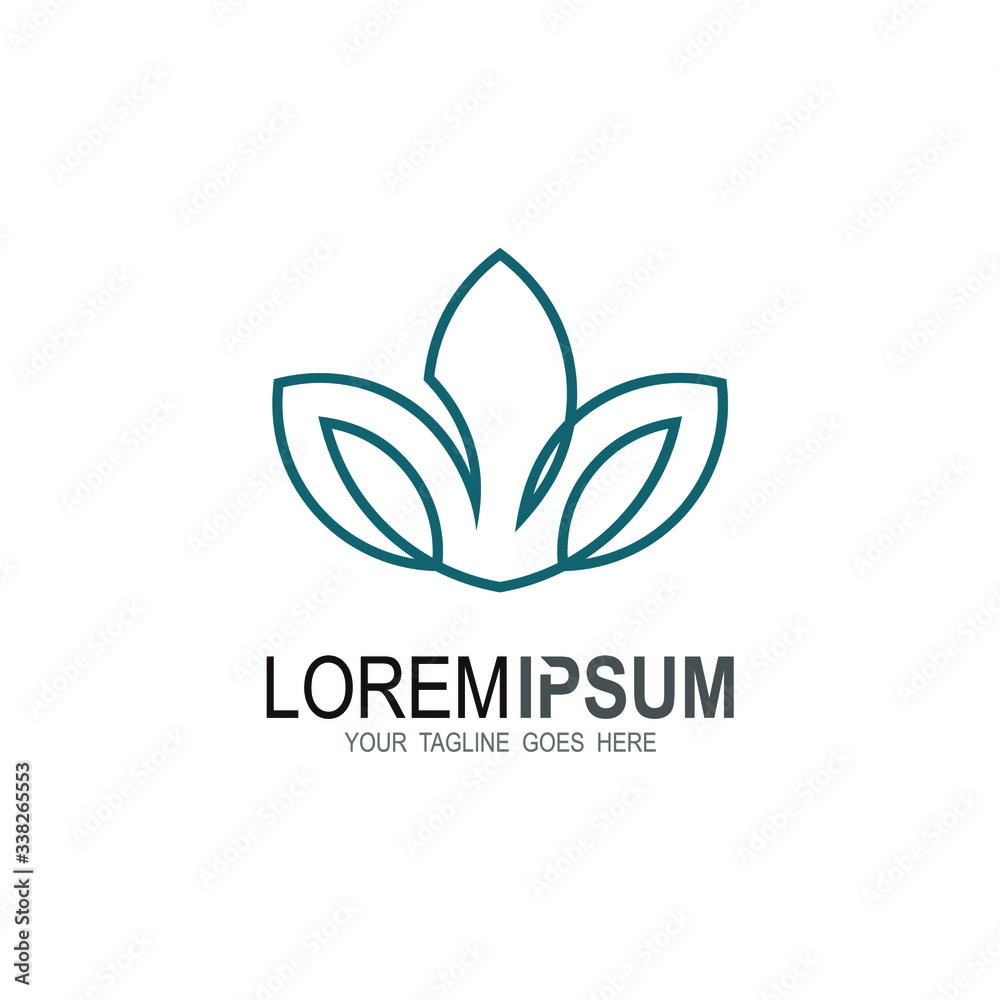 Fototapeta premium Tree logo with simple line design