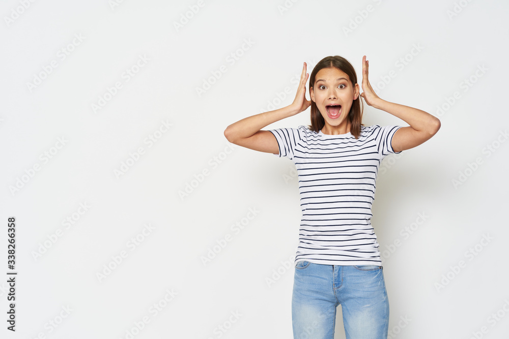 young woman with hands on hips young woman with hands on hips