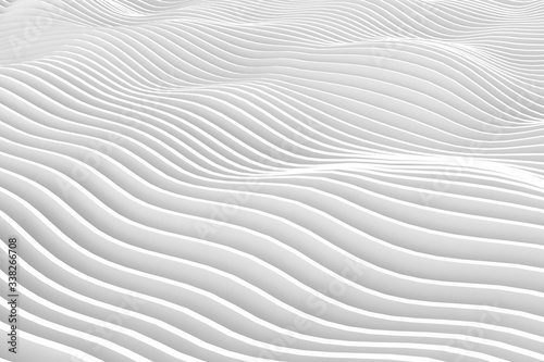Fototapeta Naklejka Na Ścianę i Meble -  Abstract Curved Shapes. White Circular Background.