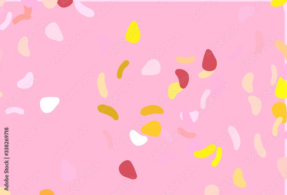 Light Pink, Yellow vector background with abstract forms. Light Pink, Yellow vector background with abstract forms.