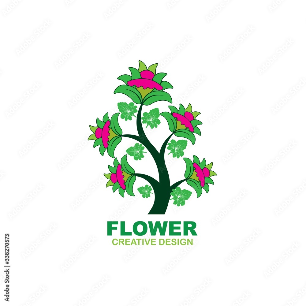 Obraz premium Flower logo design vector illustration 