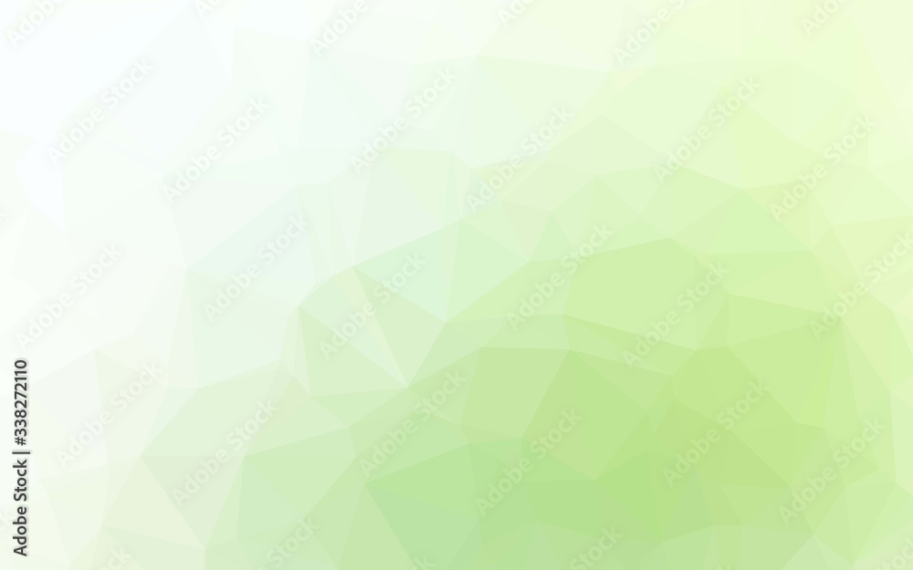 Light Green vector low poly layout. Triangular geometric sample with gradient.  Triangular pattern for your business design.