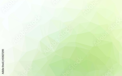 Light Green vector low poly layout. Triangular geometric sample with gradient.  Triangular pattern for your business design.