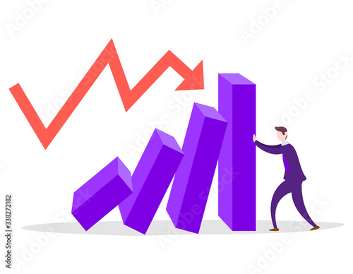 A young businessman who tries to hold the stock price does not drop dramatically due to the corona virus