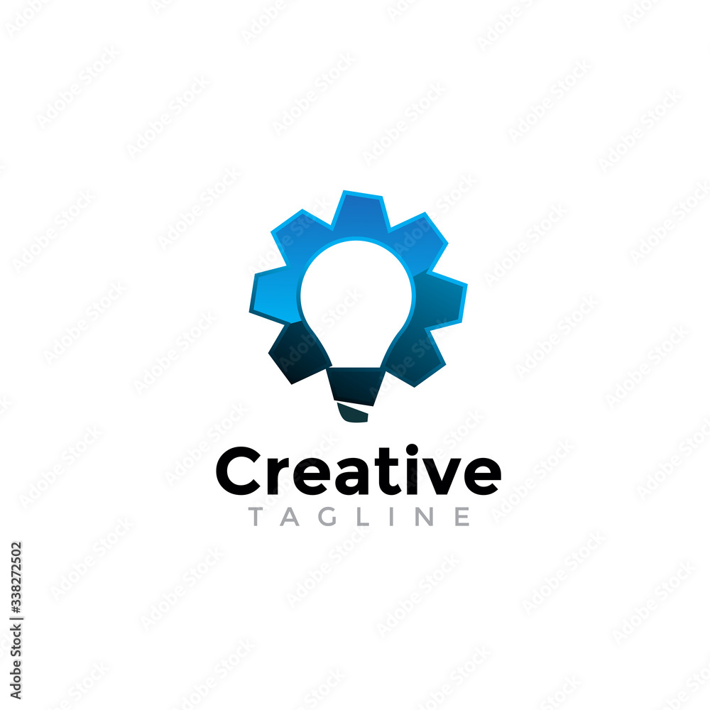 Fototapeta premium light bulb, idea logo design. modern icon, template symbol vector