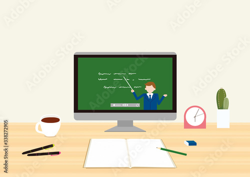 オンライン授業学習　イラスト
