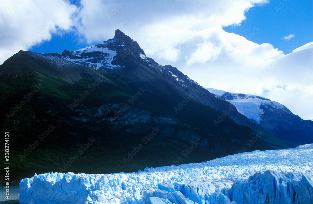 Perito Moreno Glacier at Canal de Tempanos in Parque Nacional Las Glaciares near El Calafate, Patagonia, Argentina