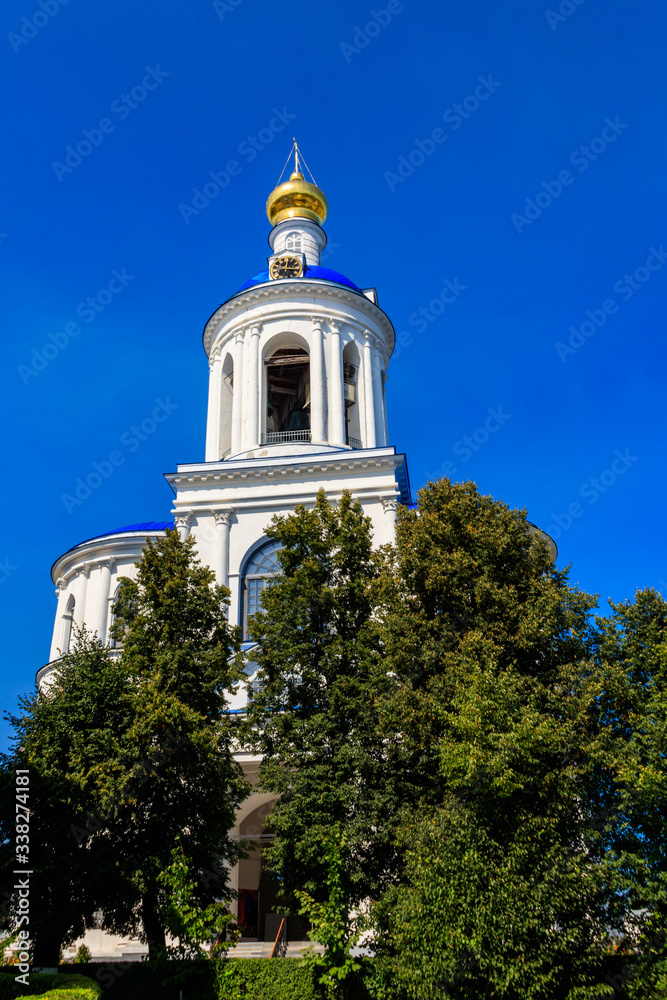 Bell tower of Bogolyubovo convent in Vladimir oblast, Russia