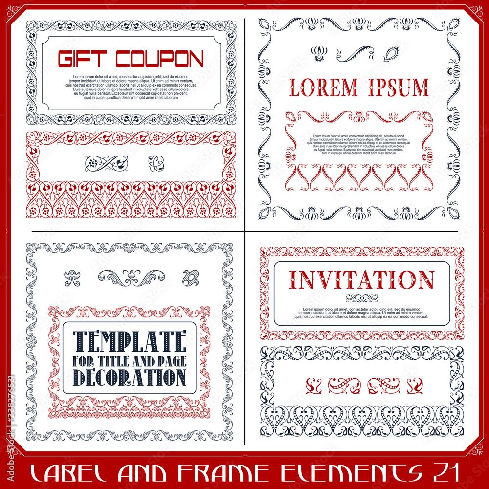 Vector set of calligraphic design elements and page decor. Vector set of calligraphic design elements and page decor.
