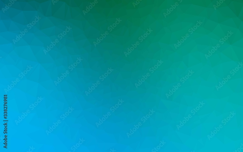 Light Blue, Green vector shining triangular background. Brand new colorful illustration in with gradient. Polygonal design for your web site.
