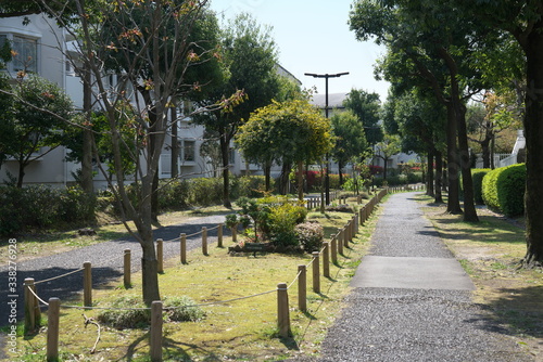 Tokyo,Japan-April 10, 2020: Residential area at the suburb of Tokyo, Japan
 photo