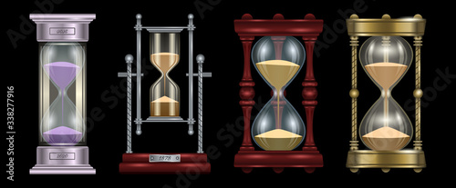 Hourglass vector realistic set icon. Vector illustration sandglass on white background. Isolated realistic set icon hourglass .