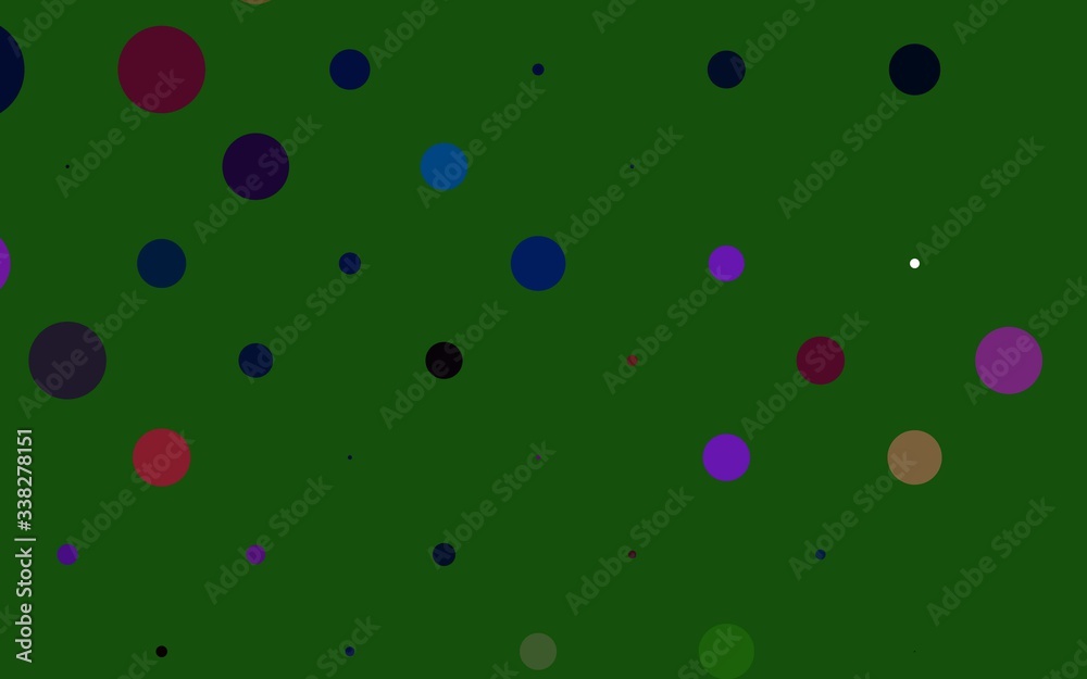 Light Multicolor, Rainbow vector cover with spots. Beautiful colored illustration with blurred circles in nature style. Pattern for ads, leaflets.