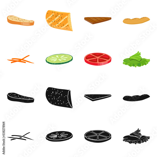 Vector illustration of breakfast and delicious logo. Set of breakfast and tasty vector icon for stock.