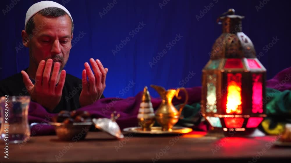 Suhoor or iftar during Ramadan fasting. Ramadan, the ninth month in the Islamic calendar is the holy month of fasting from sunrise to sunset. Call for prayer Suhoor or iftar during Ramadan fasting. Ramadan, the ninth month in the Islamic calendar is the holy month of fasting from sunrise to sunset. Call for prayer