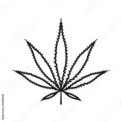 Isolated object of hemp and cannabis sign. Graphic of hemp and leaf stock vector illustration.
