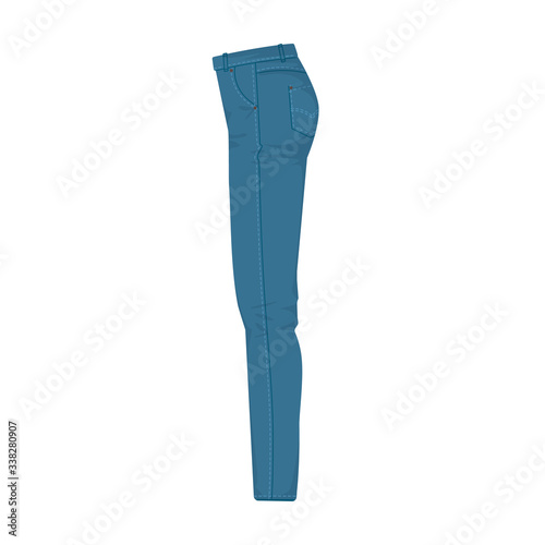 Jeans vector icon.Cartoon vector icon isolated on white background jeans.