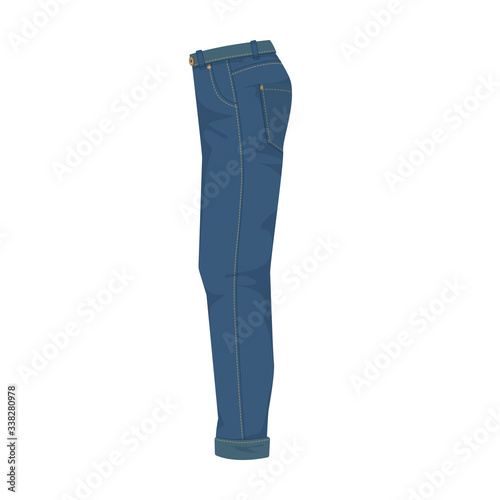 Jeans vector icon.Cartoon vector icon isolated on white background jeans.
