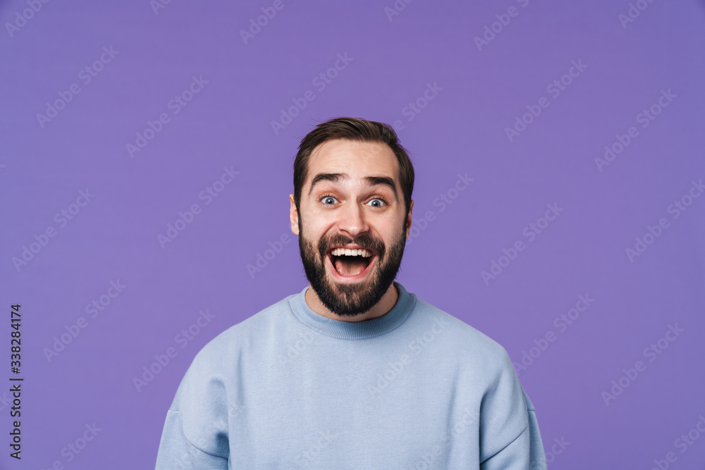 Emotional handsome young man isolated Emotional handsome young man isolated