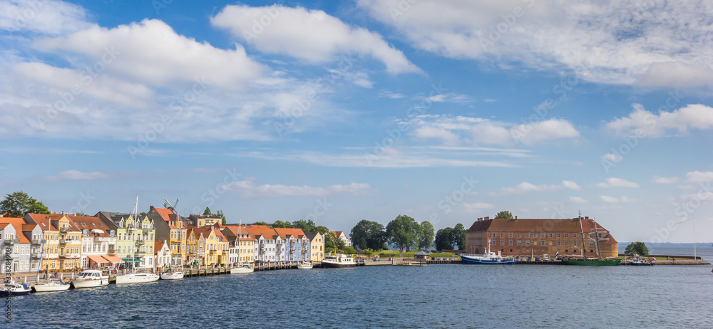 Panorama of the harbor and castle in Sonderborg, Denmark