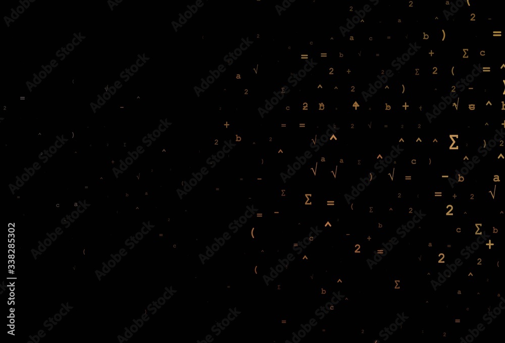 Dark Black vector background with Digit symbols.