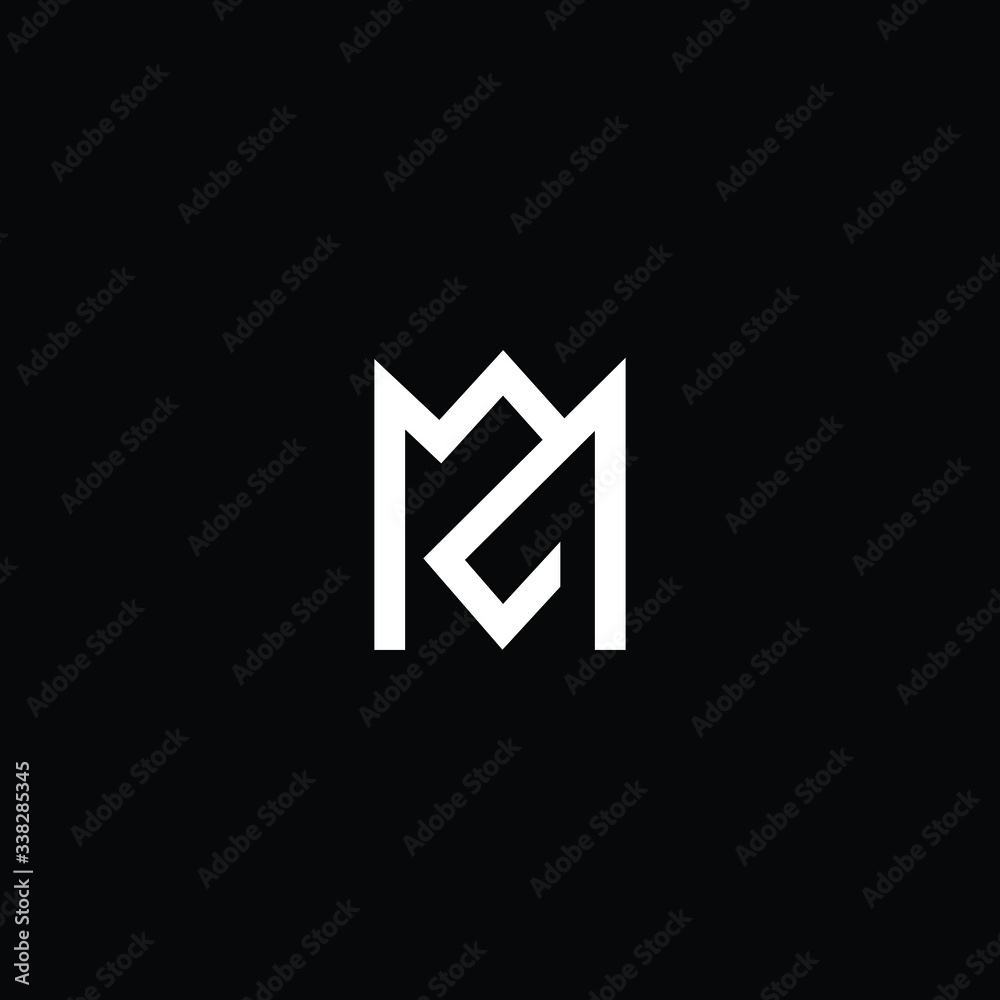 Minimal elegant monogram art logo. Outstanding professional trendy awesome artistic MZ ZM initial based Alphabet icon logo. Premium Business logo White color on black background Minimal elegant monogram art logo. Outstanding professional trendy awesome artistic MZ ZM initial based Alphabet icon logo. Premium Business logo White color on black background