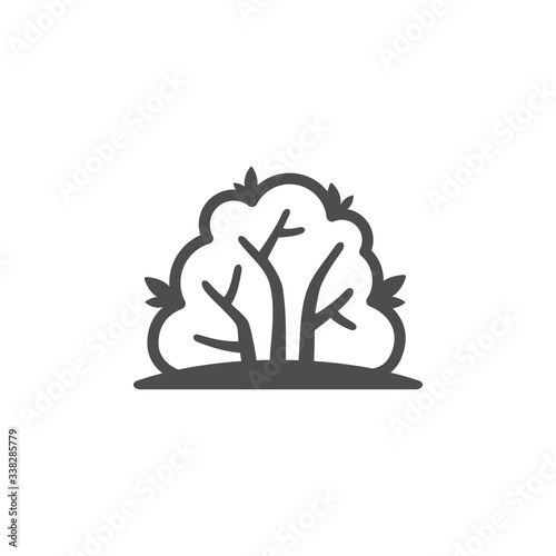 Bush outline vector icon, nature simple illustration. Isolated single icon