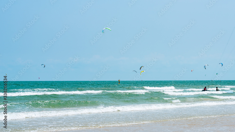 Kitesurfing Thailand Hua hin on a Sunny day Kitesurfing Thailand Hua hin on a Sunny day
