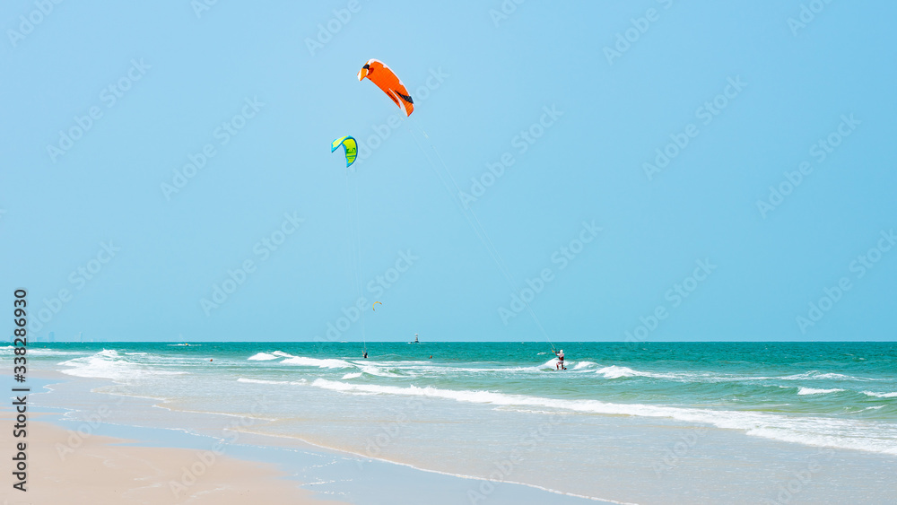 Kitesurfing Thailand Hua hin on a Sunny day Kitesurfing Thailand Hua hin on a Sunny day