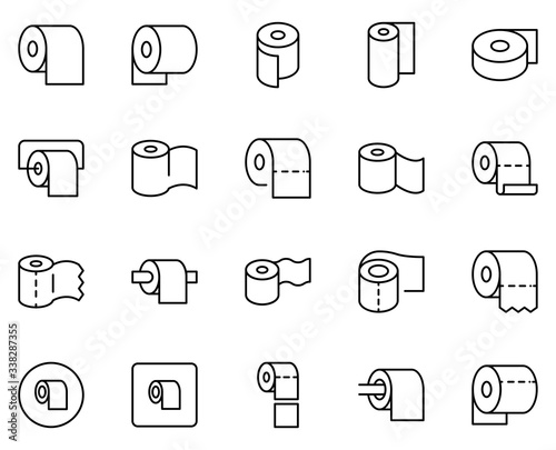 Toilet paper line icon