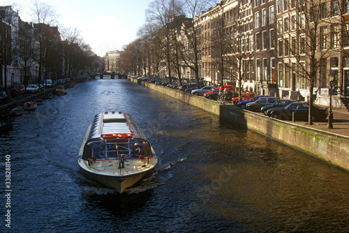 Canals and houseboats in Amsterdam, Holland