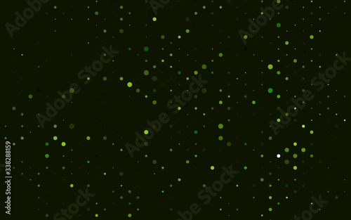 Light Green vector cover with spots. Blurred bubbles on abstract background with colorful gradient. Pattern for beautiful websites.