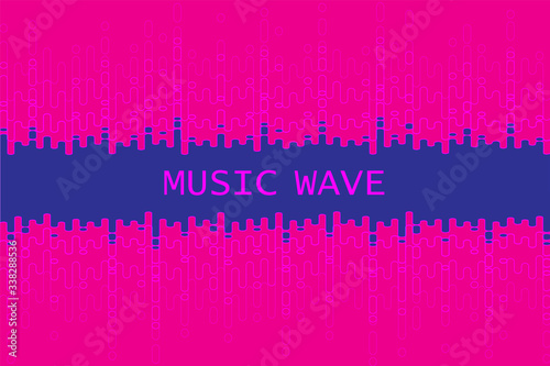 Digital pulse music player background. Dynamic audio wave logo. Modern fluid decorative equalizer pattern. Creative vector element for website design or magazine cover, banner, poster, wallpaper