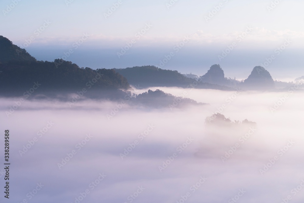 misty morning on the mountains